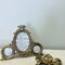 Antique Gold Metal Crown Triple Photo Frame for Multiple Pictures Home Decor